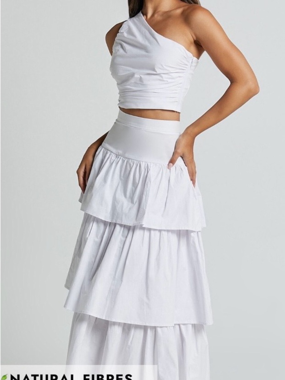 Showpo White Tiered Ruffle Maxi Skirt